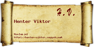 Henter Viktor névjegykártya